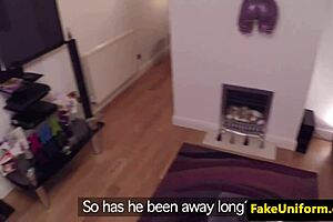 astonishing british milf feels pleasure dickriding cop