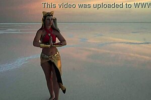 Pink sky and white salt under a stunning view.