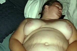 Milf tweaking her ass in thong and panties, then solo masturbating with big ass.