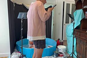 Asian milf gets fucked doggystyle by big cock