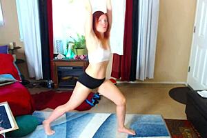 Aurora Willow Performs Leg Stretching with Friends