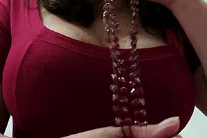 laly prin plays with her big boobs