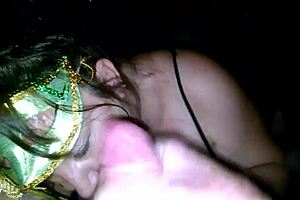 Milf In Green Mask Sucks Thick Cock!