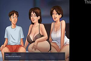 the stepmom and her friend engage in an intimate encounter with the stepson