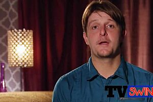 Cute Brunette Girls Licking Each Other in Swingers Group Action