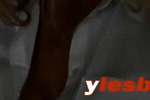 blonde milf with big tits licks hairless pussy bent over, toys involved