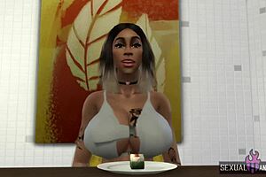 Dinner With Stepmom, And Dessert Is Her Wet Pussy! Hot Animations!
