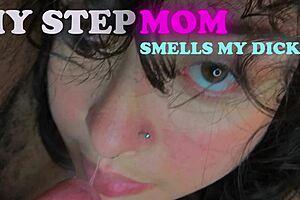 My Horny Stepmom Loves Sniffing My Cock With Her Tongue.