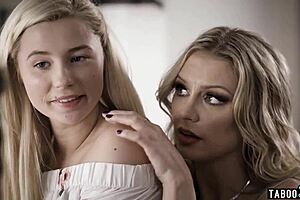 Busty milf shares boyfriend's cock with bisexual stepdaughter in threesome