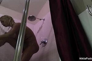 Nikita Von James Showers With Big Tits And Masturbation. What A Tease!