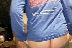 This last scene gives viewers redhead mom wearing a blue dress along with a creampie bonus