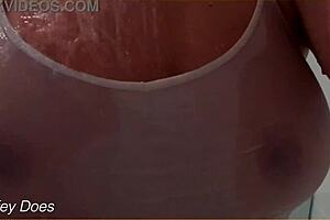 wife amazing shower wet shirt