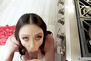 Stepmom Sucks with Breasts Out