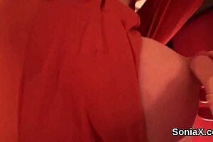 Unfaithful British Lady Sonia Flaunts Oversized Melons