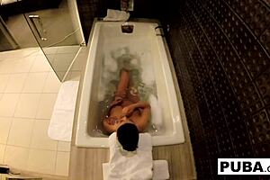 Sexy jezebelle bond films herself taking a bath