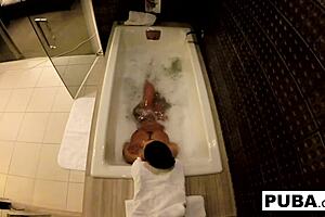 Sexy jezebelle bond films herself taking a bath