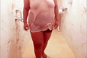 iranian sexy milf takes steamy shower with sensual moves