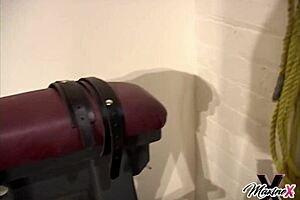 Tied up Lady Star Nine dildo fucked by Scott Rhodes.