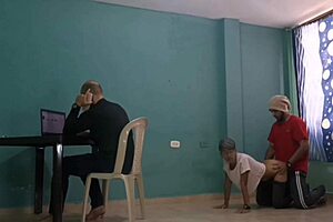 stepmother seduces stepson while his friend ignores on computer