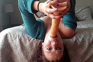 Upside Down Dildo Gag Deepthroat Leaves Me Choking. Can't Believe How Rough It Got!