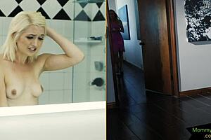 teen rimmed and fingered by lesbian stepmom.