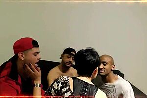 My Venezuelan friend visits and pounds me hard with a Brazilian and another in a wild milf orgy!