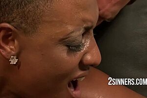 ebony principal with big tits bangs student in office