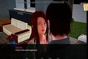 A sexual escapade of a MILF in a visual novel game