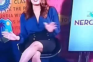 Spicy Hot Indian Tv Anchor Cricket Show