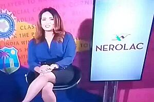 Spicy Hot Indian Tv Anchor Cricket Show