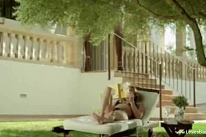 Erotic lesbian babes subtly making love together.