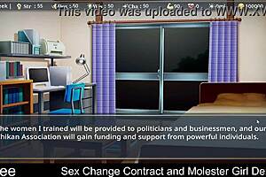 In the anime, a character undergoes a sex change contract with an m girl.