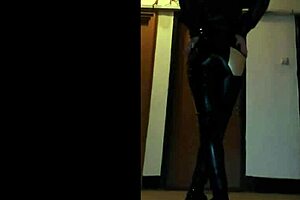 Latex goddess in anime hentai femdom scene