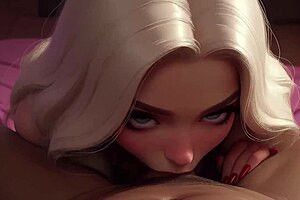 stepmom’s new gig is wild. she’s blowing a huge bbc in ai style!