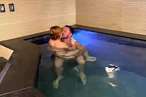 Stepfather Couldn't Resist and Ate Me Out in the Pool!