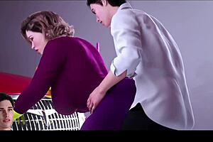 我的熟女继母被困车库，疯狂3D动漫动作！