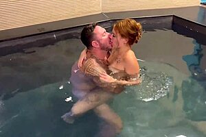 Stepfather Couldn't Resist and Ate Me Out in the Pool!