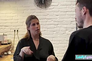 Ladylyne welcomes new neighbor with deepthroat and doggystyle pounding