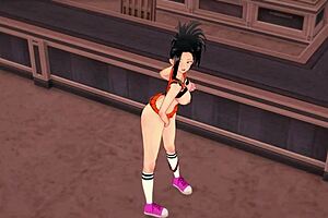 Is this super sexy Momo Yaoyorozu moaning with toys in 3D hentai?