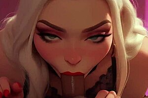 stepmom’s new gig is wild. she’s blowing a huge bbc in ai style!