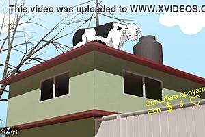 Animated Chuchozepa Tia Grandma in Wild Cartoon Action