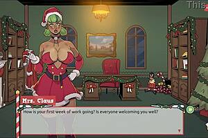 Mrs. Santa Teases With Anal Plug!