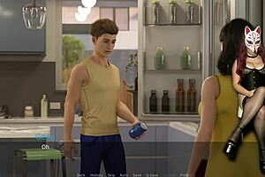 Ms Denvers as sexy gamergirl plays explicit porn game in anime costume with big tits