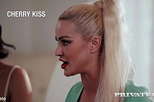 Cherry Kiss bends over in the kitchen for intense anal fucking and licking