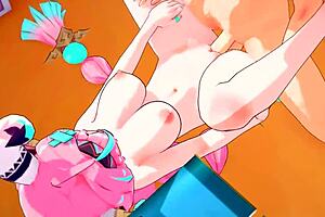 Varesa sneaks into the locker room for some hentai fucking