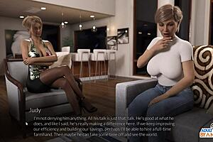 Two Beautiful Milfs Dominate With Huge Tits And Monster Cocks In Outfit Game