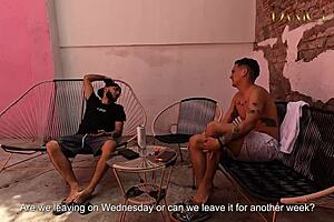 yo, double penetration with my mexican friend ends with a huge cumshot