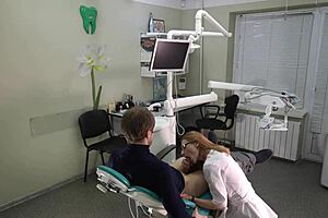 watch me fuck that doctor hard in doggy at the office, then cowgirl ride before her knee blowjob ends with facial cumshot!