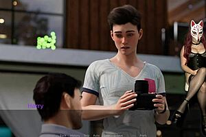 Ms Denvers as sexy gamergirl plays explicit porn game in anime costume with big tits