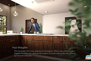 Two Beautiful Milfs Dominate With Huge Tits And Monster Cocks In Outfit Game